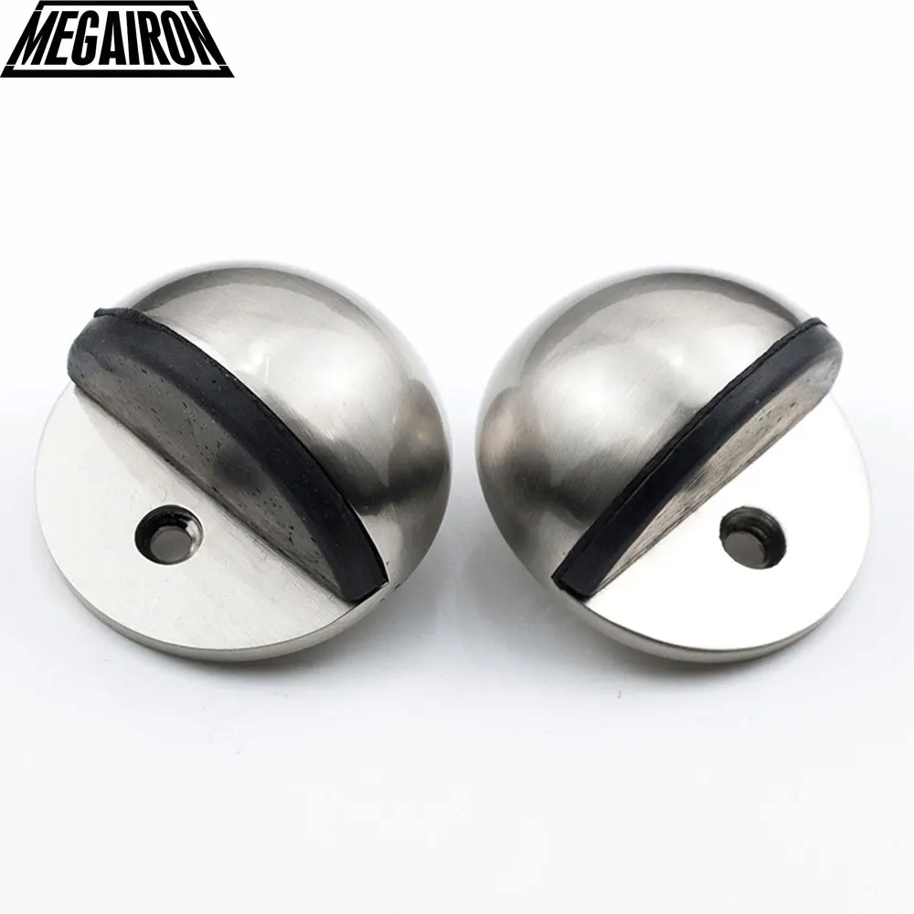 Black Floor Mounted Doorstop Door Stopper With Rubber End