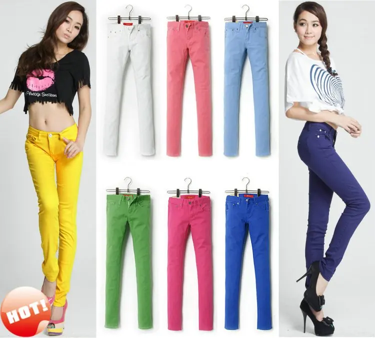 neon color jeans
