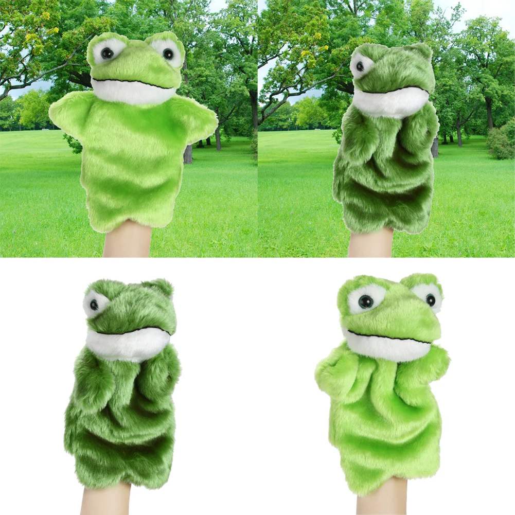 Cute Frog Hand Puppet Baby Bedtime Story Soft Doll Kids Child Educational Plush Toy Plush