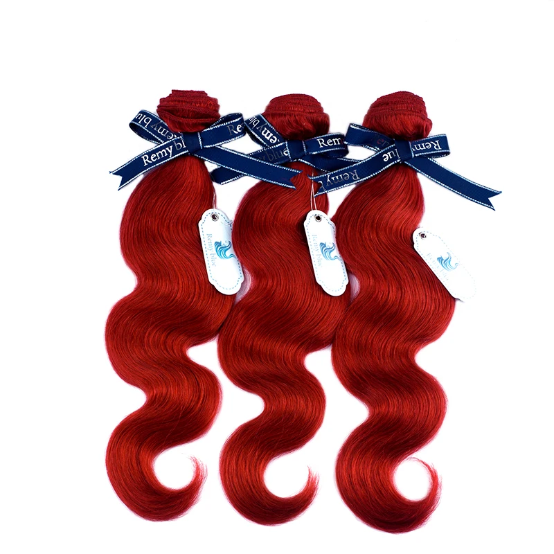 Remy Blue Red Hair Bundles Burgundy Brazilian Body Wave Bundles Deals 10-26 inch Human Hair Weave Extension Remy Hair No Tangle (14)