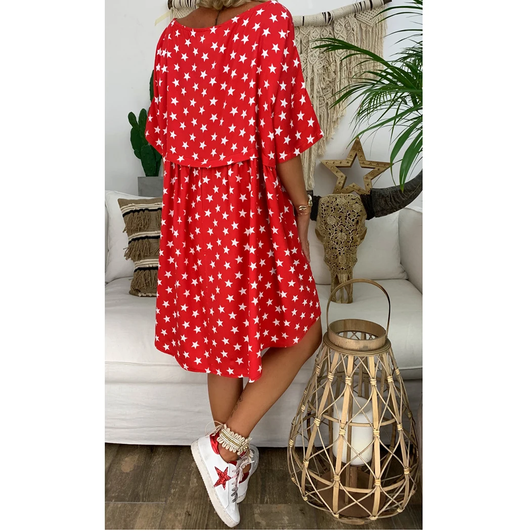Женское леопардовое пляжное платье Boho свободное с коротким рукавом повседневное