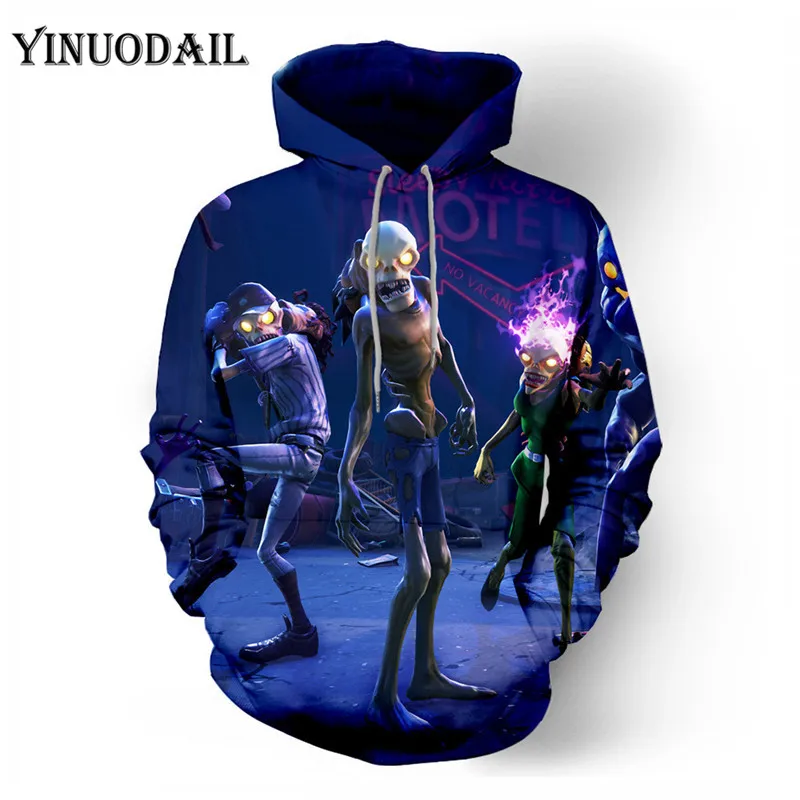 100cm-150cm Children Fleece Battle Royale Game 3D Printed Hoodies Streetwear Hip Hop Warm Hooded Men Hoodie FORTNITER for Kids