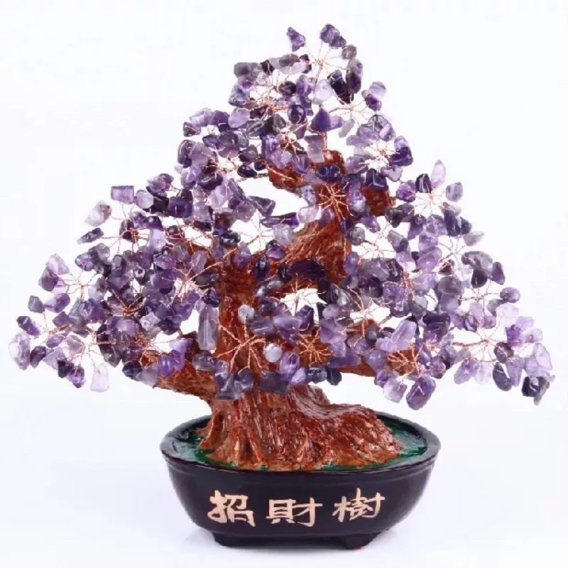 

160-170mm NATURAL Purple crystal quartz gemstone TREE REIKI Healing