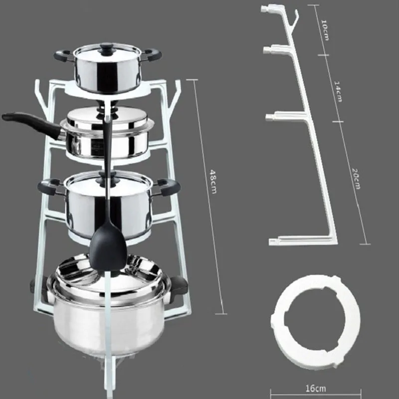 Подставка для кухонного хранения, подставка для кастрюль, держатель для кухонной посуды, полка с башенкой, стойка для кухни, органайзер для кухни