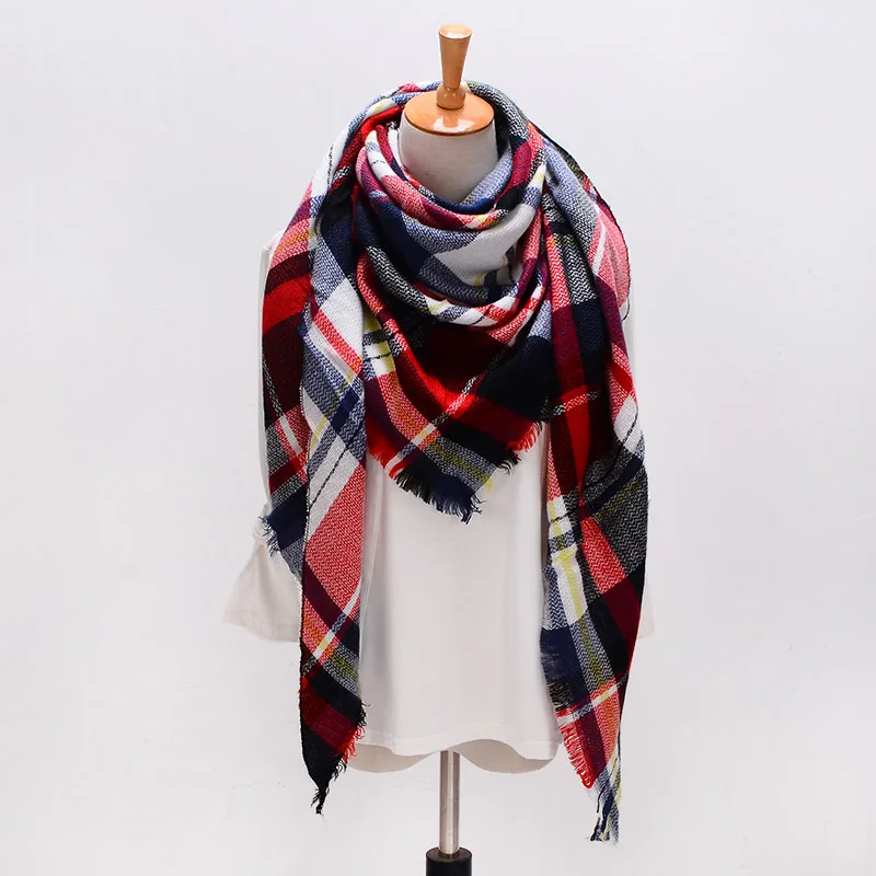 Winter Triangle Scarf For Women Brand Designer Shawl Cashmere Plaid Scarves Blanket Wholesale Dropshipping S027-style 5 |