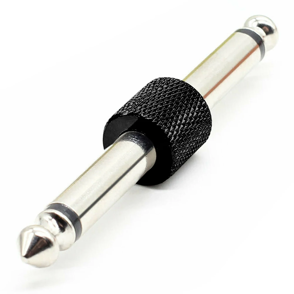 6.35mm Instrument Double Head Metal Effect Coupler Patch Plug Adapter Guitar Pedal Connector Straight Audio Music Accessories