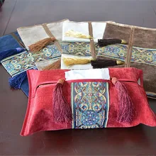 Очарование лица Kleenex чехол в китайском стиле с самым лучшим натуральным утеплителем шелк класса "люкс" из хлопка, выполненная в технике пэчворк с бахромой, роскошный тканевый Коробки, 36x21