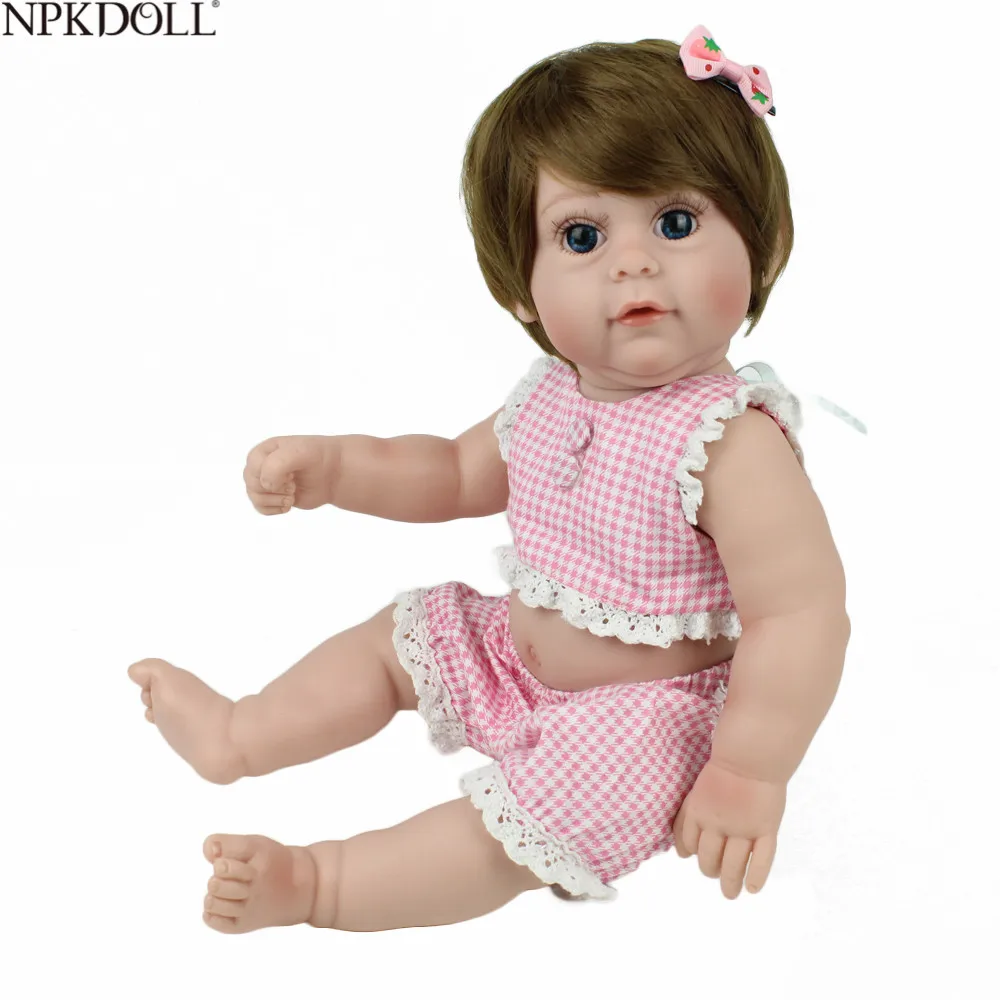 

NPKDOLL Reborn Baby Doll Pink Princess Girl Full Vinyl 17 inch Lifelike Realistic Silicone Toys For Girls Bebe Reborn