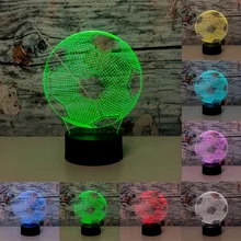 3D Футбол малыш СВЕТОДИОДНЫЙ Ночник мультфильм светодиодный светильник ночник 3D иллюзия Лампа День рождения Рождество ребенок свет подарок