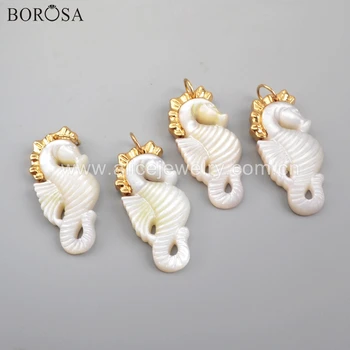 BOROSA Fashion Gold Plating Natural White Shell Carved Sea Horse Charm for Pendants for Necklace Shell Seahorse jewelry G1728
BOROSA Fashion Gold Plating Natural White Shell Carved Sea Horse Charm for Pendants for Necklace Shell Seahorse jewelry G1728