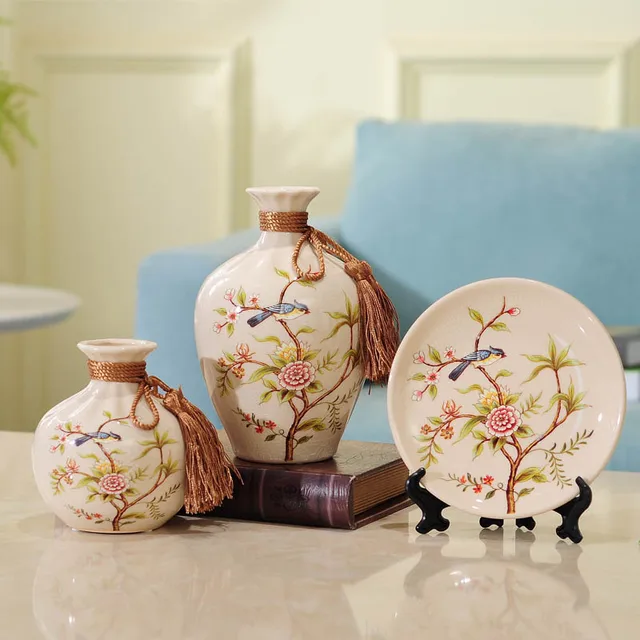 XYSQWZ Ceramic Vase European Decoration Home Decoration Living Room Crafts Decoration Wine Cabinet TV Cabinet Vase Color : 2 XYSQWZ Ceramic Vase European Decoration Home Decoration Living Room Crafts Decoration Wine Cabinet TV Cabinet Vase Color : 2