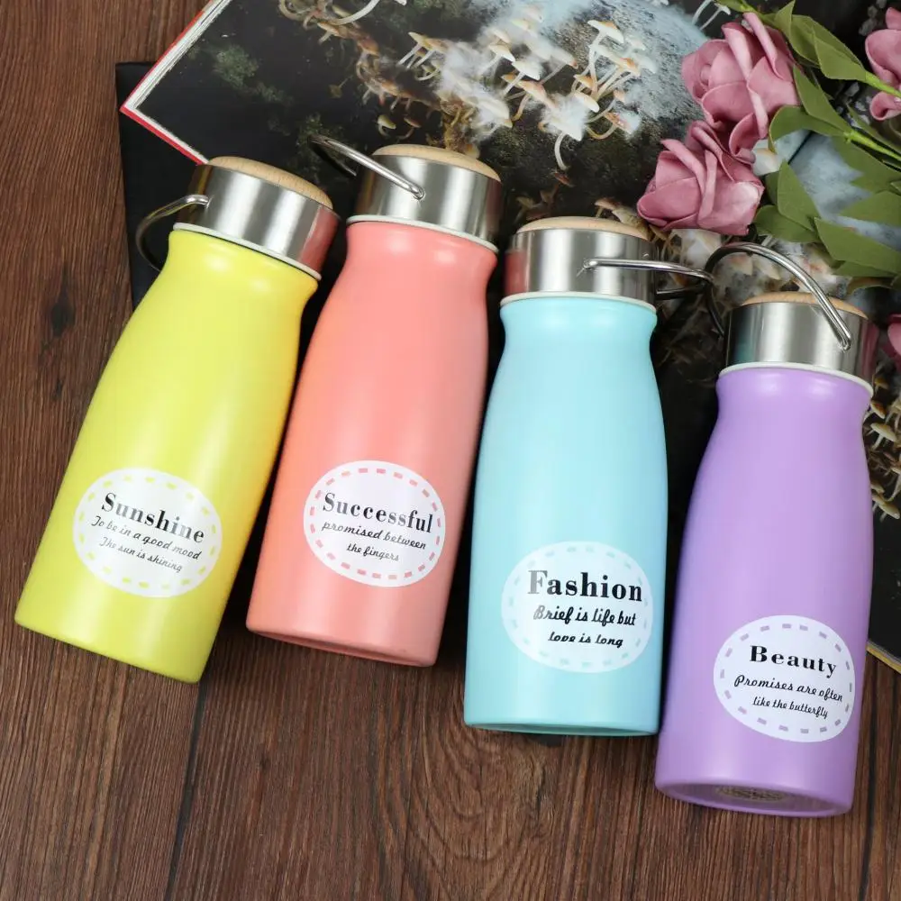 

2019 New Cute Mini Thermos Stainless Steel Thermoses Vacuum Cup Light And Portable Kids Water Bottle Coffee Tea Mugs cups 350ml