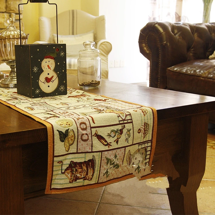 

Fashion 33*180cm table runner Mediterranean Vintage Style Afternoon tea Table flag Placemat Tea table cover towel