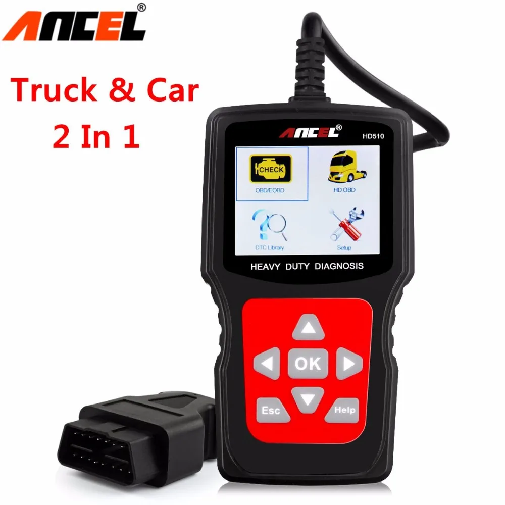 Prix pour HD510 Heavy Duty Truck Diagnostic Scanner OBD2 Lecteur de Code De Voiture Moteur SAS EPS Frein Outil de Camion/Voiture 2in1 Outil de diagnostic Prix pour HD510 Heavy Duty Truck Diagnostic Scanner OBD2 Lecteur de Code De Voiture Moteur SAS EPS Frein Outil de Camion/Voiture 2in1 Outil de diagnostic