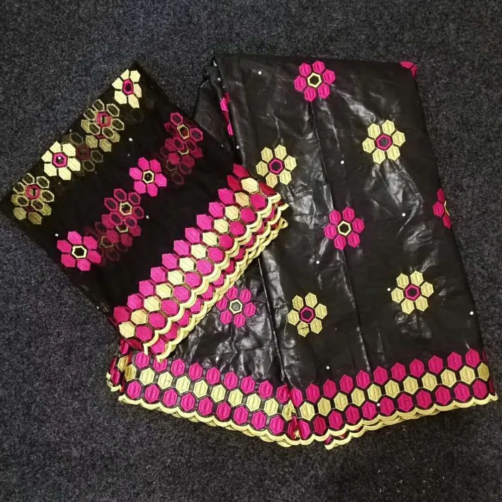 

black lace bazin riche getzner woman blouse french net lace nigerian scarf with beads african fabric for dress7yard