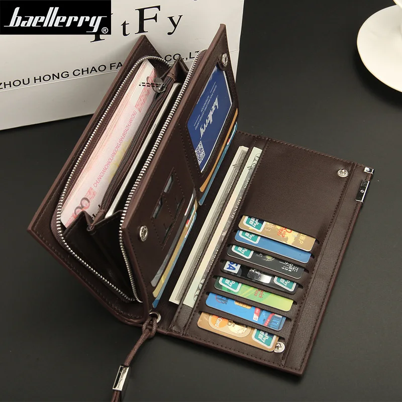 Baellerry Men Wallets Classic Long Style Card Holder Male Purse Quality Zipper Large Capacity Big Brand Luxury Wallet For Men Baellerry Men Wallets Classic Long Style Card Holder Male Purse Quality Zipper Large Capacity Big Brand Luxury Wallet For Men