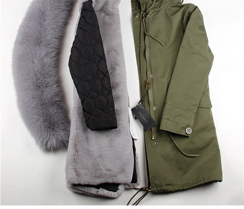Новинка, Брендовое меховое пальто, парка, зимняя куртка, пальто, женская парка, настоящий большой воротник из лисьего меха, с капюшоном, с искусственным мехом, длинная верхняя одежда