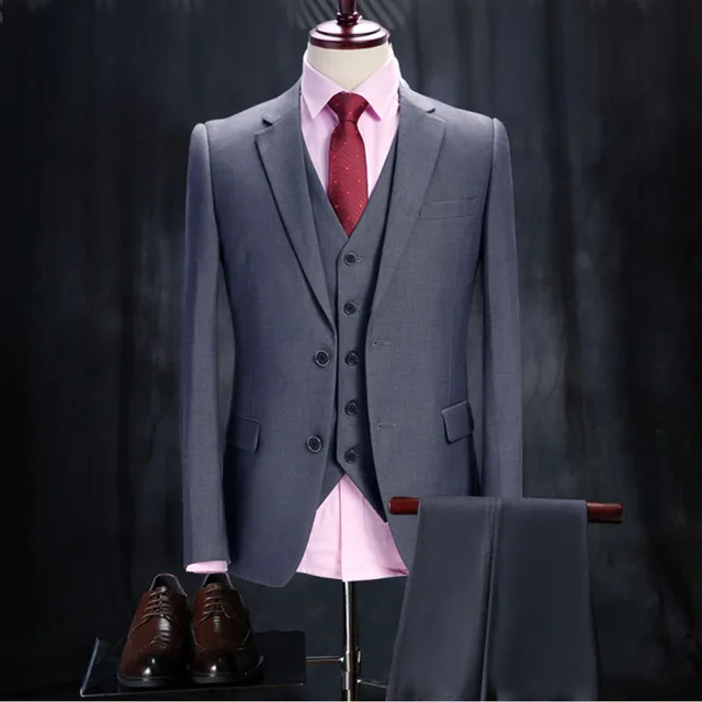 Buy LN042 Gray Wedding Tuxedo Custom Made Grey Suits