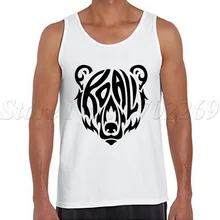 Новая мода Для мужчин летние топы медведь Уход за кожей лица с геометрическим принтом мужской повседневный жилет