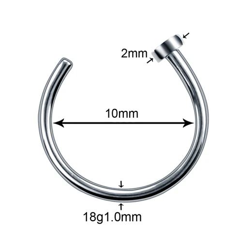 1 шт. G23 титановый пирсинг Nariz 20 г кольцо для носа C клипсой для пирсинга губ Бурун кольцо для носа пирсинг носа шпилька ноздри пирсинг - Окраска металла: T0617