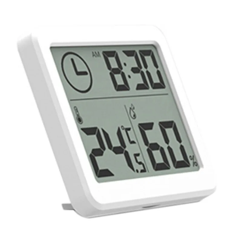 

Home Cute Digital Thermometer Hygrometer Alarm Clock Indoor Thermo-hygrometer with Temperature Gauge Standing Magnet Attaching