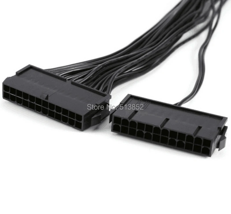 24Pin Power Supply Synchronizer Male to Female ATX Mining 30cm 24 Pin Dual PSU Extension Cable for Computer Adaptor for Mining