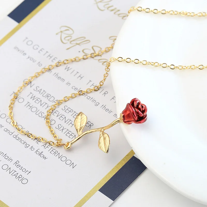 MS ожерелье розы на День Святого Валентина подарок девушка ювелирные изделия Свадебные аксессуары