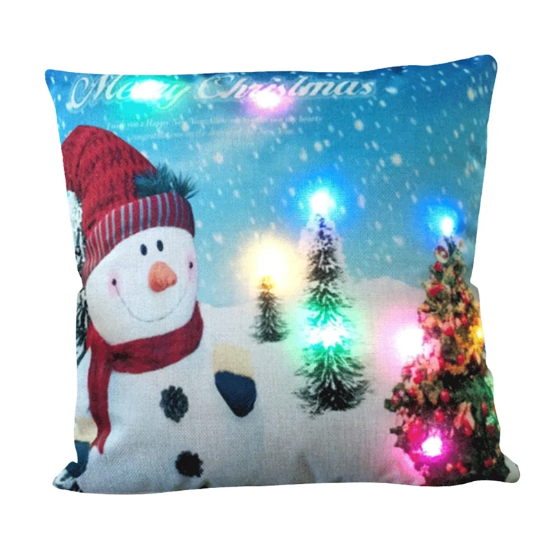 Рождественские Чехлы для подушек 45x45 см со светодиодный Ной подсветкой|cushion