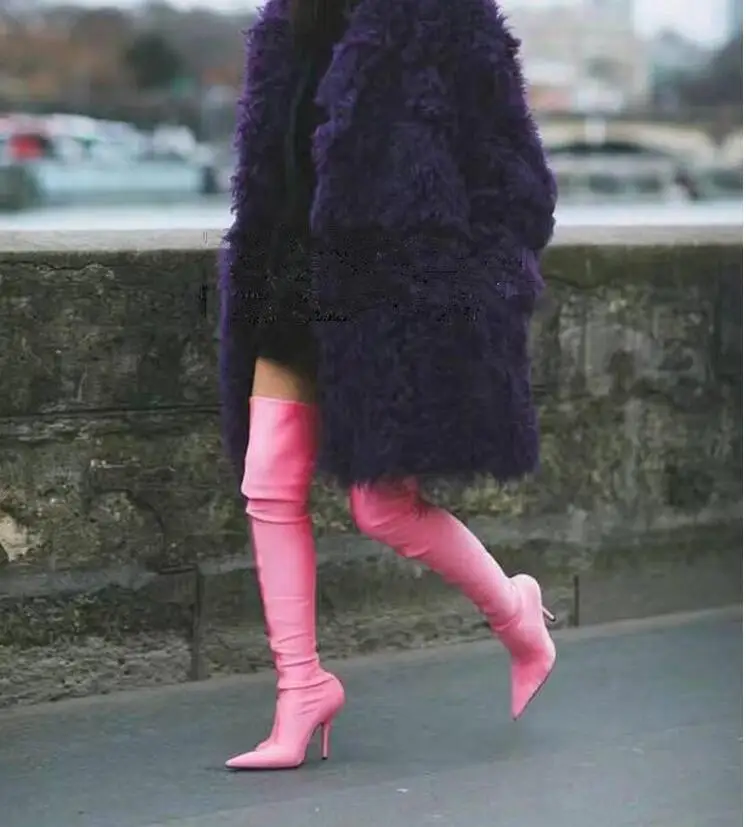 

Big Size35-43 Women Boots Designer Female Thigh High Boots Pointed Toe Sexy Party Winter Over The Knee Boots botas mujer