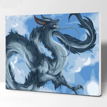 Волк номер картина маслом настенные панно для Гостиная Холст животных Цифровая живопись и рисунки без рамки украшения