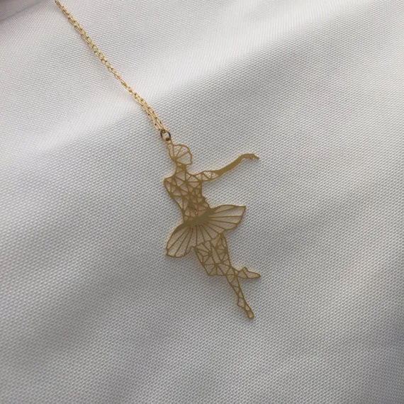 

Wholesale Geometric Ballet Dancer Necklace Geometric Ballerinas Women Necklaces Geometric Accessories Geometric Jewelr 12pcs/lot
