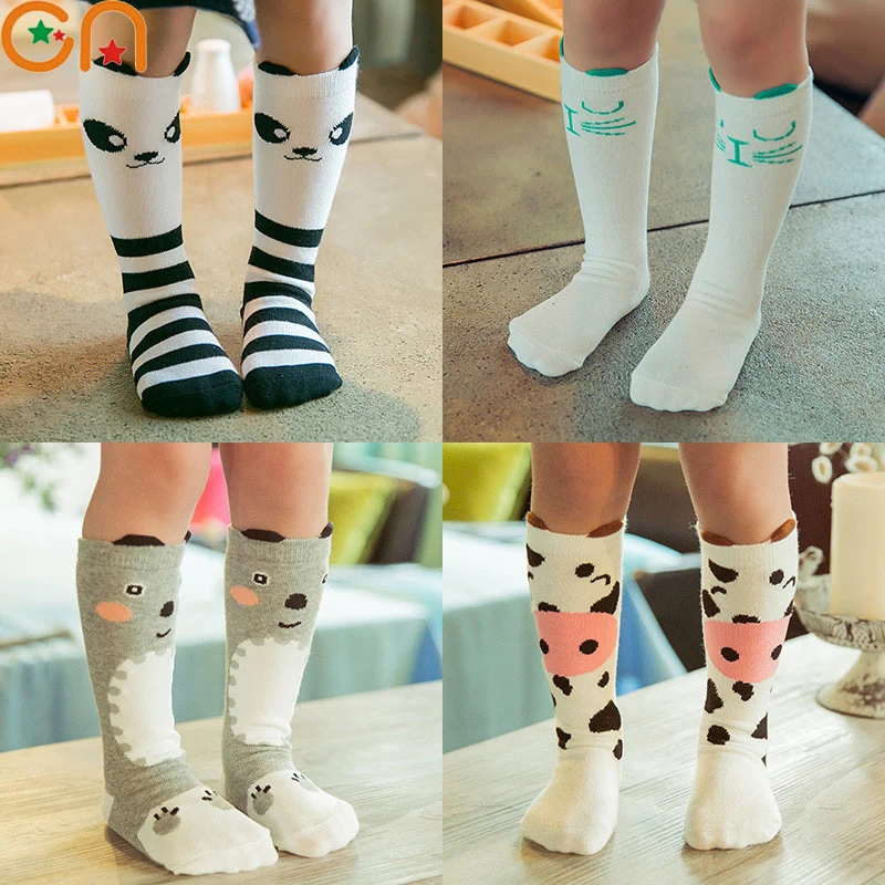 2 пар/лот, модные хлопковые носки для мальчиков и девочек детские гольфы с рисунком лисы и кота для От 0 до 6 лет, подарок на день рождения, CN