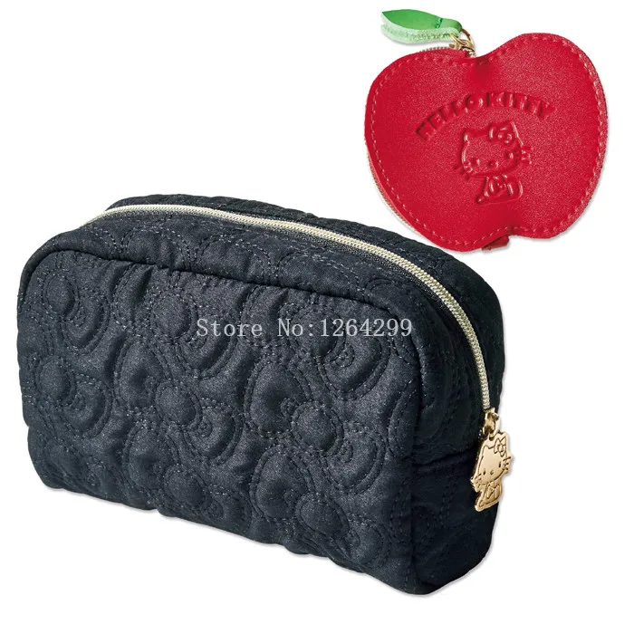 

New Fashion KT Girls Kids Black Cosmetic Bags Cases Set For Children