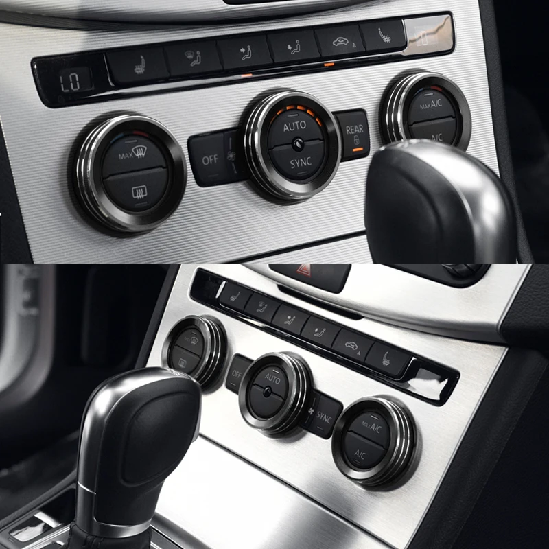 3 шт./партия автомобильный Кондиционер мультимедиа динамик аудио ручка кнопка декоративное кольцо для Volkswagen vw Magotan CC Passat Tiguan
