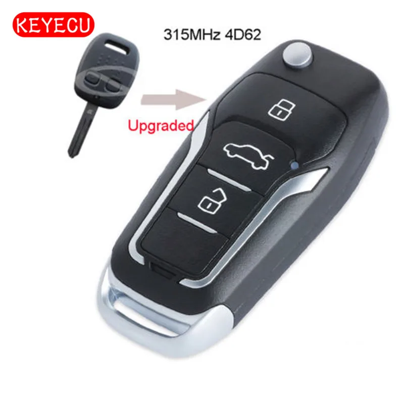 

Keyecu Upgraded Flip Remote Car Key 2 Button Fob 315MHz 4D62 Chip for Subaru Impreza Forester Outback