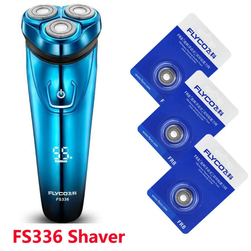 

flyco fs336 electric man shaver 3D floating smart man razor rechargeable with pop-up trimmer fast charging 1 hour with 3 blades