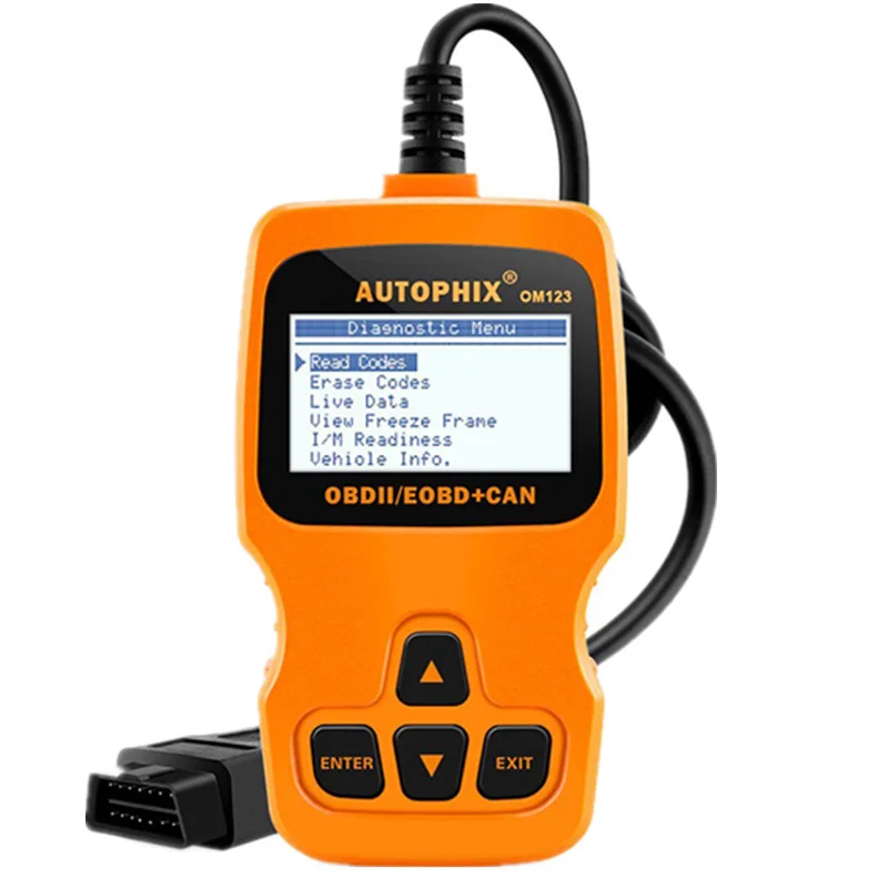 Autophix OM123 OBD2 считыватель кода сканер Авто Ремонт проверка двигателя Бортовая Система диагностики 2 сканер лучше ELM327 русский - Цвет: Yellow
