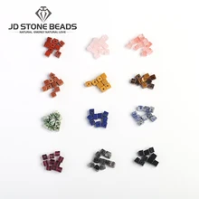 JD каменные бусины натуральный розовый авантюрин Квадратные бусины с отверстием LAPIS LAZUIL корейский нефрит Квадратные бусины для аксессуаров
