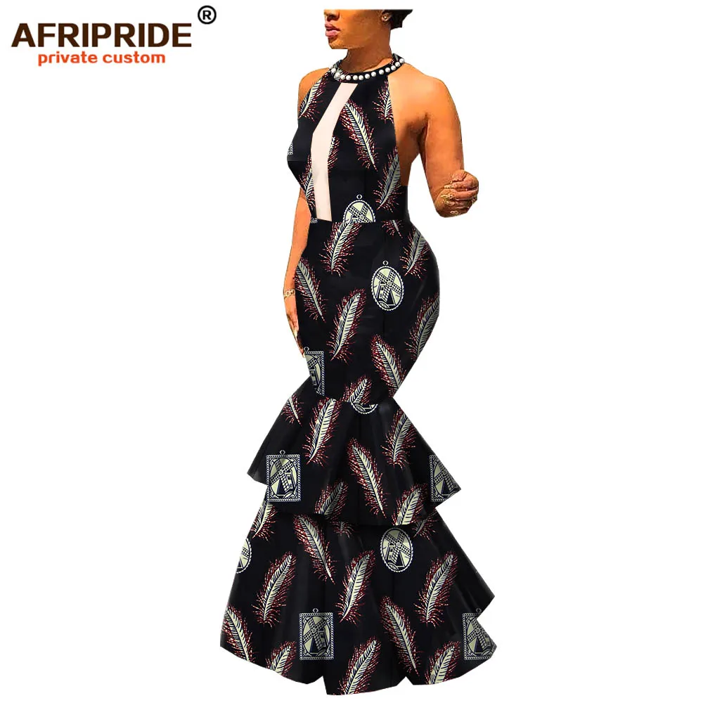Африканские вечерние платья для женщин AFRIPRIDE без рукавов платье в пол 2 слоя нижней трубы женское вечернее платье A1925010 - Цвет: 429J