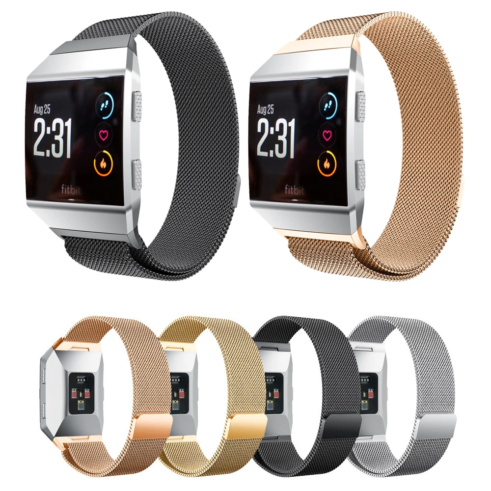 

Strap For Fitbit Ionic Milanese Wristband Stainless Steel Rose Gold Bracelet for Fitbit Ionic Watch Bands Metal Pulseira Bandjes