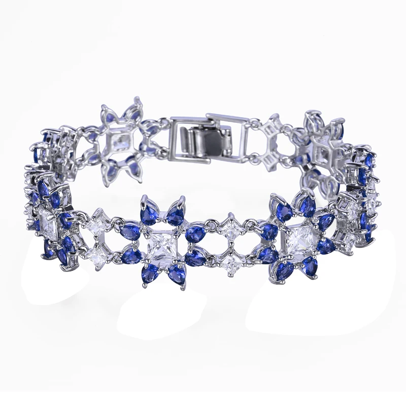 Fym Новая мода 6 цветов цветок Форма Браслет Циркон Crystal Bohemia браслет Femme Браслеты для Для женщин Свадебная вечеринка