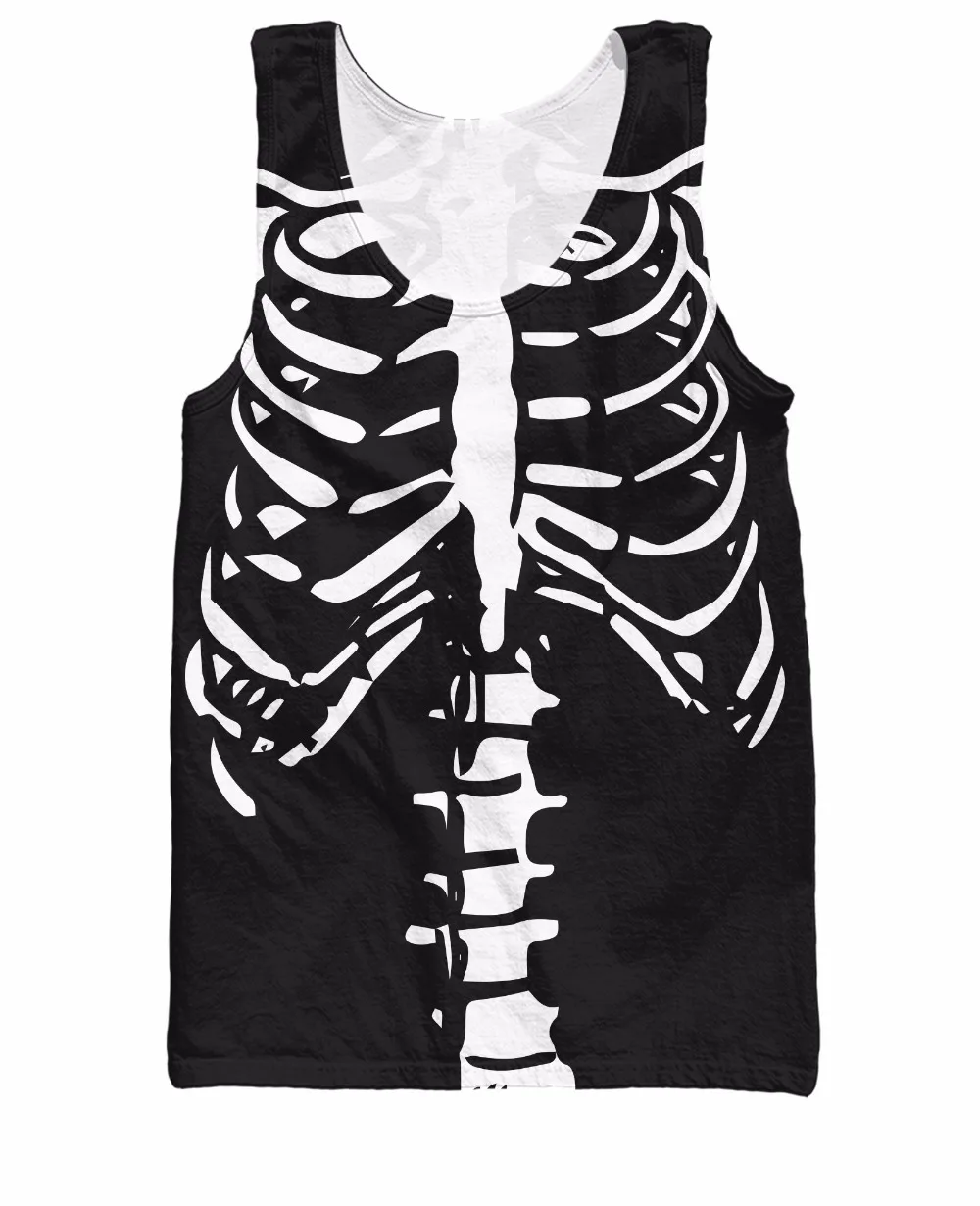 Skeleton Tank Top Halloween Spirit skeletons Vest 3d Print Summer Style