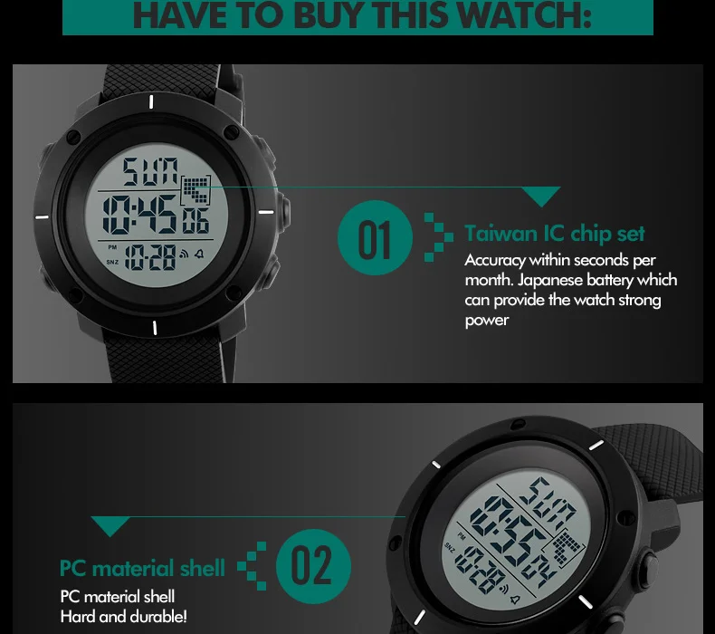 SKMEI спортивные часы мужские Цифровые многофункциональные простые хронограф 50 м водонепроницаемые часы с будильником дисплей недели наручные часы 1213