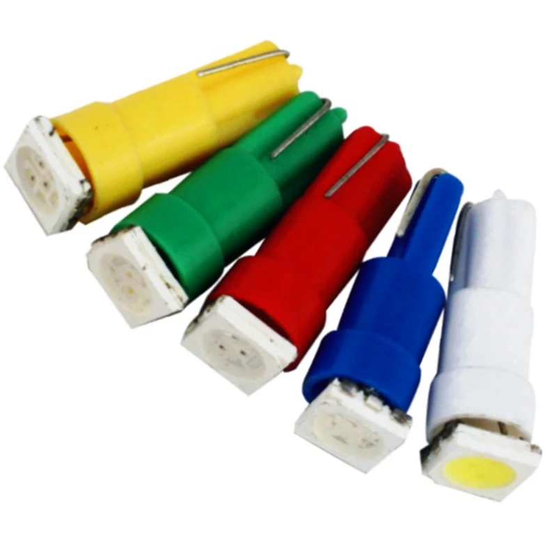 100 шт. T5 58 73 74 W1.2W 5050 SMD лампы для приборной панели автомобиля предупреждающий