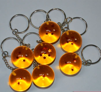 

2.7cm Dragon Ball Z New In Bag 7 Stars Crystal Balls Keychain Pendant 1 2 3 4 5 6 7 star Complete set