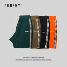 Side Striped Plaid Japanese Style Men's Shorts Drawstring Letter Embroidery Streetwear Fashion Sweatpants Male Shorts Trouser Side Striped Plaid Japanese Style Men's Shorts Drawstring Letter Embroidery Streetwear Fashion Sweatpants Male Shorts Trouser