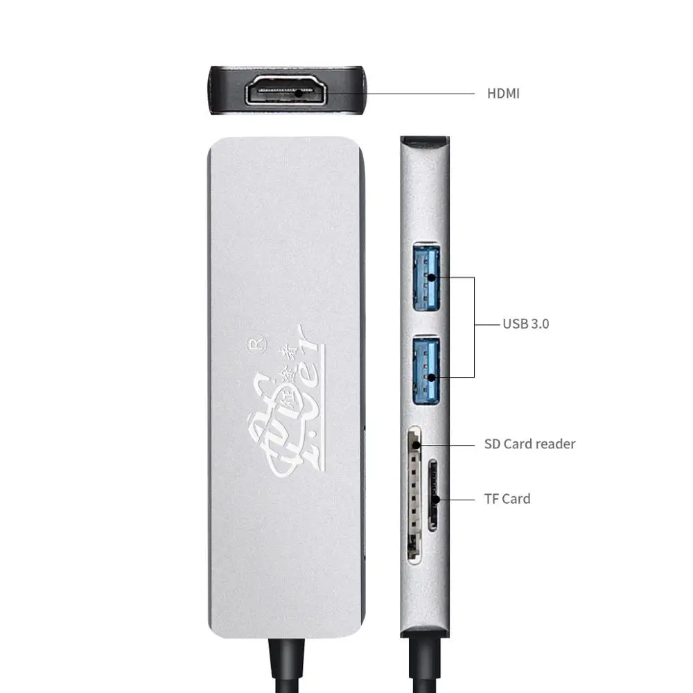 PCER USB C концентраторы адаптер док станция для ноутбука ключ к HDMI VGA PD SD TF карта