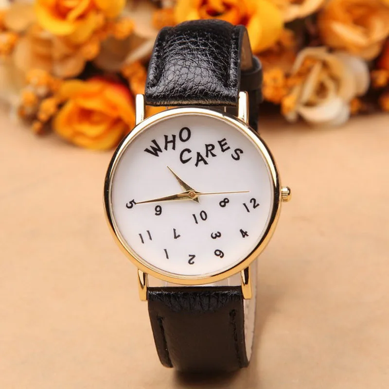 

Hot Wrist Watches For Women Who Cares Letters Print Ladies Quartz Watch Dress Hour Clock Relogio Feminino reloj mujer