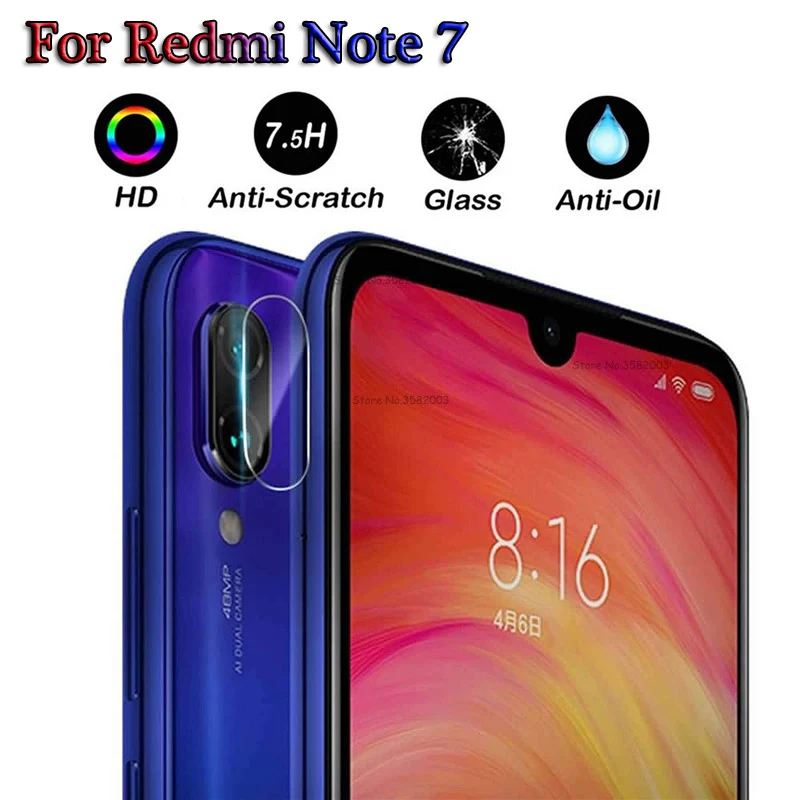 2 в 1 закаленное стекло для камеры Note 7 Xiaomi Redmi Защита экрана Переднее Note7 Защитная