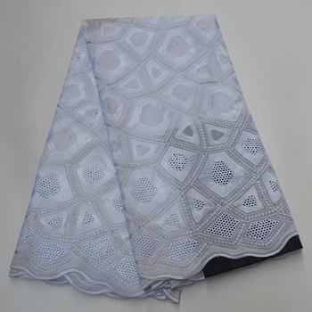 

SY9499-7 Embroidery Cotton Dry Swiss Lace Fabric African Beaded French Guipure Tulle Swiss Voile Lace in Switzerland Stones